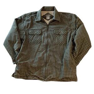 Y.U.M.A. Men’s Plaid Green Flannel Shirt Full Zip Thermal Lined Size XL